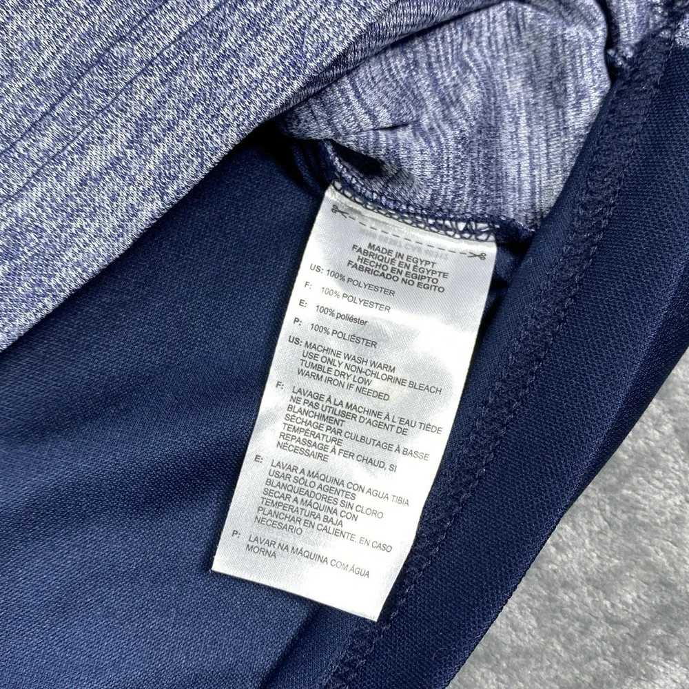 Adidas Golf Polo Shirt Mens Large Gray Long Sleeve Performance Three Stripes Gym